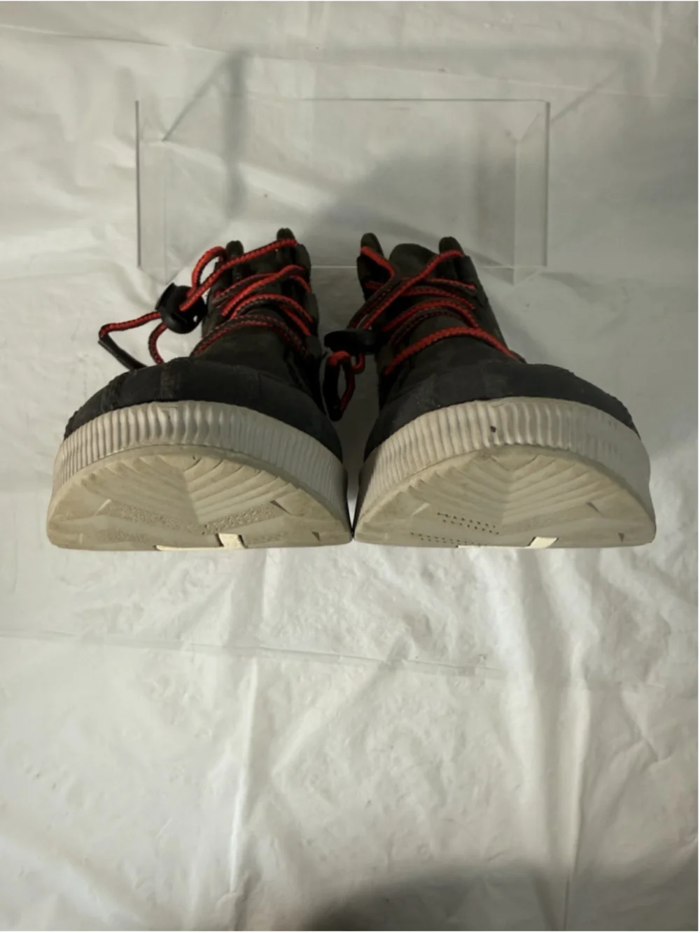 Sorel Out N About Boots Youth Size 4 Grey Red Shoes Waterproof Kids NY4564 093